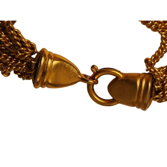 Vintage Carolee Gold Brass Tone Bracelet, Multichain, 7", Equistrian Thick - Picture 2 of 5